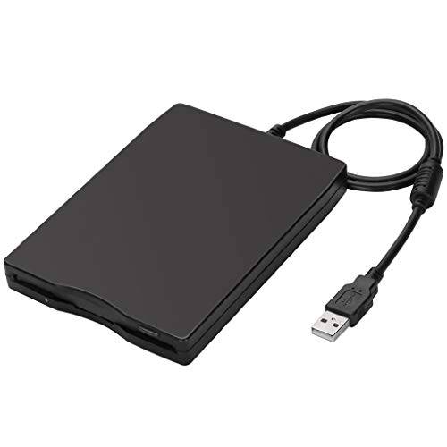 USB Floppy 드라이브, MthsTec 3.5 USB 외장 Floppy Disk 드라이브 1.44 MB 슬림 Plug and Play FDD 드라이브 for PC 윈도우 2000/ XP/ Vista/ 윈도우 7/ 8/ 10/ Mac(Black)