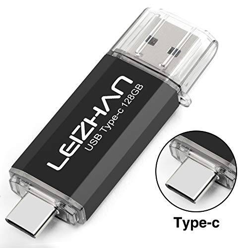 LEIZHAN USB C 플래시드라이브 for 삼성 갤럭시 S10, S10e, S9, S8, S8 플러스, LG G5 G6, 구글 Pixel XL, 32gb 썸 드라이브 USB 3.0 타입 C PENDRIVE, 블랙
