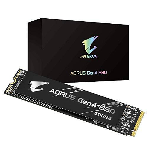 Gigabyte AORUS Nvme Gen4 M.2 500GB PCI-Express 4.0 인터페이스 하이 퍼포먼스 게이밍, 3D TLC 낸드 조명, 외장 DDR Cache 버퍼, SSD GP-AG4500G