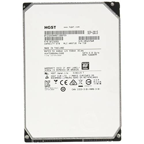 HGST, a Western Digital Company Ultrastar HE8 6000GB 128MB 7200RPM SATA 울트라 512E ISE 128MB Cache 3.5-Inch 내장 베어 or OEM Drives 0F23269