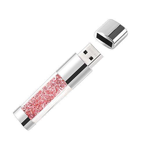 Lovely 다이아몬드 USB 2.0 플래시드라이브 데이터 스토리지 메모리 스틱 USB 스틱 Pendrive 선물 (32GB, 핑크)