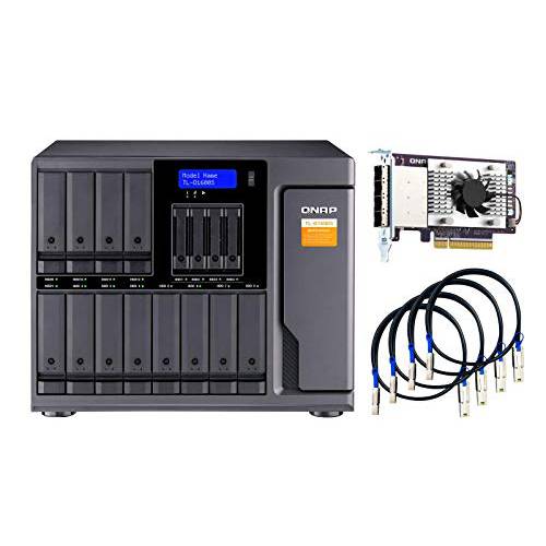 QNAP TL-D1600S 16 베이 SATA 6Gbps JBOD 스토리지 Enclosure.PCIe SATA 인터페이스 카드 (QXP-1600eS) 포함