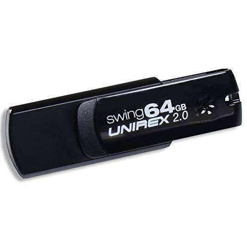Unirex  스윙 64GB USB 2.0 썸 드라이브,  블랙 | 메모리 스틱 스토리지 is 호환가능한 컴퓨터, 태블릿, 태블릿PC, or 노트북