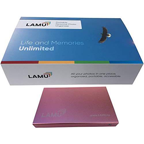 LAMU  휴대용 디지털 포토 오거나이저,수납함,정리함 윈도우 (1 TB, 로즈 골드)