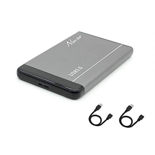 500GB 2.5 휴대용 외장 하드디스크 USB3.0 휴대용 HDD 스토리지 호환가능한 PC, 데스크탑, 노트북, Mac, 맥북, 크롬북, 엑스박스 원, 엑스박스 360, PS4 (500GB, 그레이)