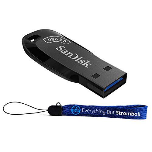 SanDisk 32GB 울트라 시프트 USB 3.0 플래시드라이브  컴퓨터&  노트북 - 고속 (SDCZ410-032G-G46) 번들,묶음 (1) Everything But 스트롬볼리 스트랩