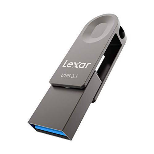 Lexar 128GB USB 3.2 세대 1 플래시드라이브, USB-A& Type-C USB 스틱 up to 100MB/ s Read, 썸 드라이브 스위블 디자인, 점프 드라이브 USB3.0/ USB2.0, 메모리 스틱 PS4/ 안드로이드 디바이스/ 폰/ 태블릿, 태블릿PC/ 노트북/ PC