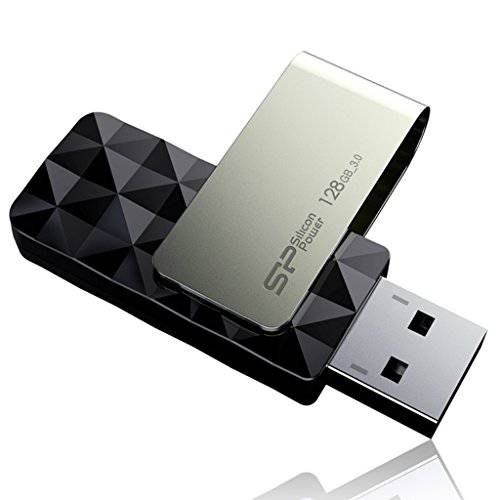 실리콘 파워 128GB 블레이즈 B30 USB 3.0 스위블 플래시드라이브, 블랙 (SP128GBUF3B30V1K)
