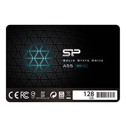 실리콘 파워 128GB SSD 3D 낸드 A55 SLC Cache 퍼포먼스 부스트 SATA III 2.5 7mm (0.28) 내장 SSD (SU128GBSS3A55S25AH)