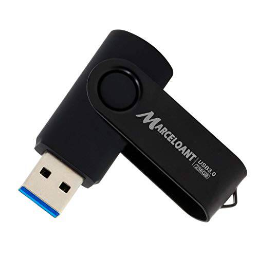 Marceloant 256GB USB 3.0 플래시드라이브, USB 스틱, 썸 드라이브 회전 디자인, 메모리 스틱 PC/ 노트북/ PS4/ 외장 스토리지 데이터, 점프 드라이브, 펜 드라이브, 포토 스틱 디지털 포토 (블랙)