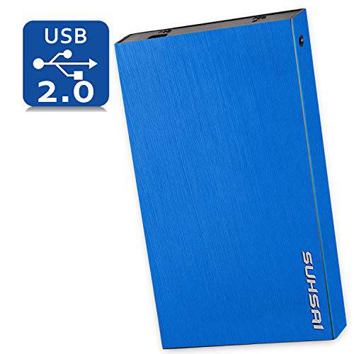 Suhsai 160GB 휴대용 USB 2.0 하드디스크 외장 HDD 호환가능한 컴퓨터, 노트북, PC, 스마트 TV, Mac (블루)