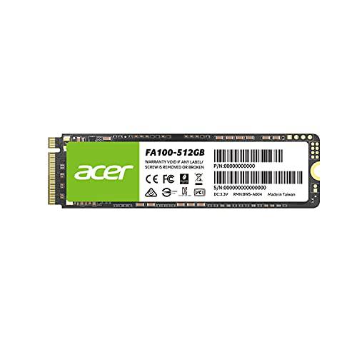 Acer FA100 M.2 SSD 512GB PCIe 세대 3 x 4 NVMe 1.4 인터페이스 내장 SSD 3D TLC 낸드 테크놀로지 - BL.9BWWA.119