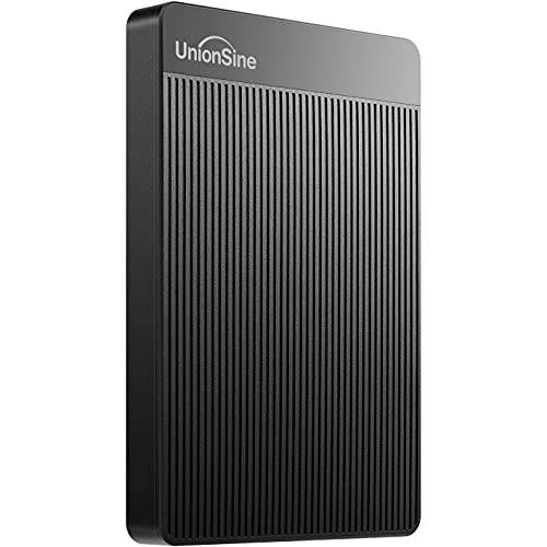 UnionSine 250GB 울트라 슬림 휴대용 외장 하드디스크 USB3.0 HDD 스토리지 호환가능한 PC, 데스크탑, Laptop(Black) HD-006