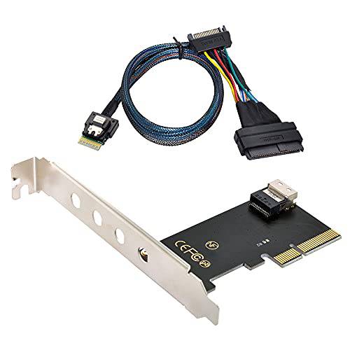 NFHK PCI-E 3.0 4.0 to SFF-8654 Slimline SAS 카드 어댑터 and U.2 U2 SFF-8639 NVME PCIe SSD 케이블 메인보드 SSD