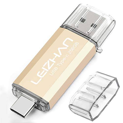 leizhan 256GB Type-C USB 플래시드라이브, USB C 포토 스틱 화웨이 P30 P20, 삼성 갤럭시 S10, S9, S8, LG G6, 구글 픽셀 XL 썸 드라이브