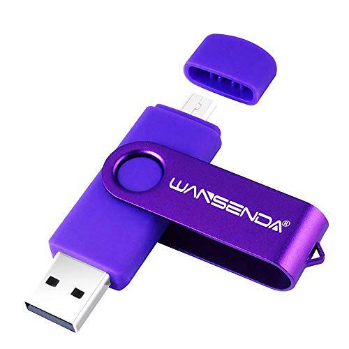 WANSENDA OTG 2 in 1 마이크로 USB 플래시드라이브 16GB 32GB 64GB 128GB 256G USB 썸 드라이브 안드로이드 디바이스/ PC/ 태블릿, 태블릿PC/ Mac (64GB, 퍼플)