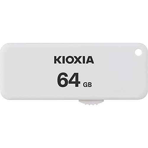Kioxia U203 슬라이드 TransMemory 64GB USB2.0 플래시드라이브 휴대용 데이터 디스크 USB 스틱 화이트 LU203W064GG4