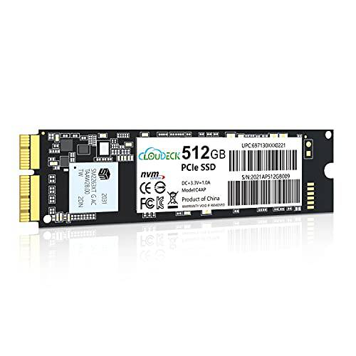 Cloudeck NVMe SSD 512GB, PCIe Gen3x4 내장 SSD 3D 낸드 맥북 에어 (미드 2013-2017), 맥북 Pro(Retina, Late 2013-Mid 2015), Mac Pro(2013)&  미니 (2014), iMac(2013-2017)