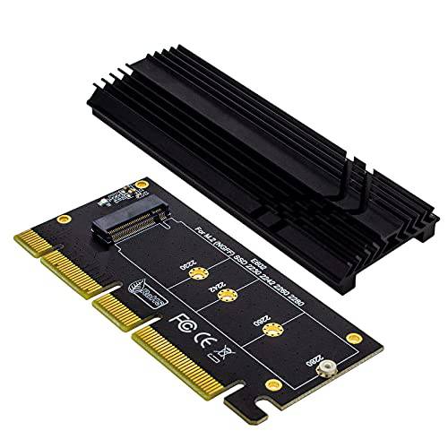 ACTIMED NVMe 어댑터 M.2 PCIe SSD to PCI-e x4/ x8/ x16 컨버터, 변환기 카드  히트싱크 M.2 (M 키) NVMe SSD 2280/ 2260/ 2242/ 2230, Host 컨트롤러 확장 카드, 지원 PCI-e 1.0/ 2.0/ 3.0/ 4.0
