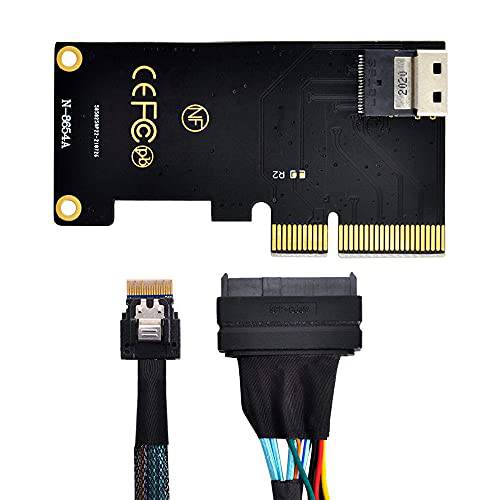 Xiwai PCI-E 3.0 4.0 to SFF-8654 Slimline SAS 카드 어댑터 and U.2 U2 SFF-8639 NVME PCIe SSD 케이블 메인보드 SSD