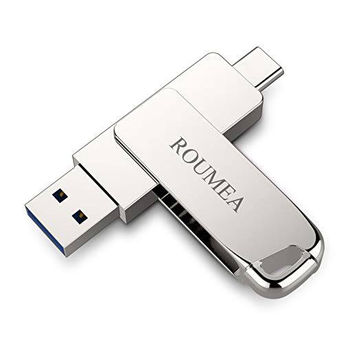 ROUMEA USB 타입 C 플래시드라이브 듀얼 USB 3.2 썸 드라이브 안드로이드 스마트폰 태블릿 맥북 크롬북 픽셀 - 128GB