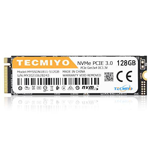 TECMIYO M.2 NVME 128GB SSD PCIe Gen3x4 2280 내장 SSD 노트북, PC