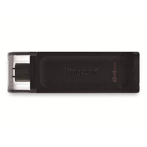 Kingston DataTraveler 70 64GB 휴대용 and 경량 USB-C flashdrive USB 3.2 세대 1 속도 DT70/ 64GB,  블랙