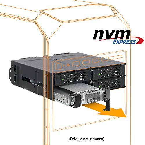 ICY 도크 4 x 2.5 NVMe U.2/ U.3 SSD PCIe 4.0 휴대용 랙 인클로저 5.25 베이 | ToughArmor MB699VP-B V2