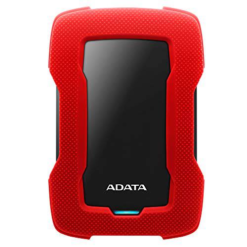ADATA 듀러블 시리즈 HD330: 1TB 레드 외장 USB 3.1 휴대용 하드디스크 게이밍 콘솔 호환가능한