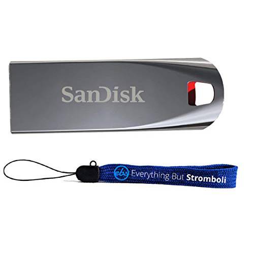 SanDisk 32GB Cruzer 포스 USB 플래시드라이브  컴퓨터&  노트북 2.0 Type-A 포트 (SDCZ71-032G-B35) 번들,묶음 1 Everything But 스트롬볼리 스트랩