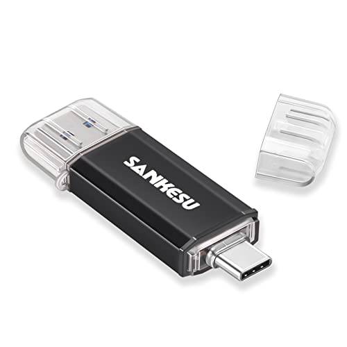SANKESU USB C 플래시드라이브 32GB, 2 in 1 OTG USB 3.0+  타입 C 메모리 스틱 안드로이드 스마트폰, 컴퓨터, 맥북, 태블릿, PC