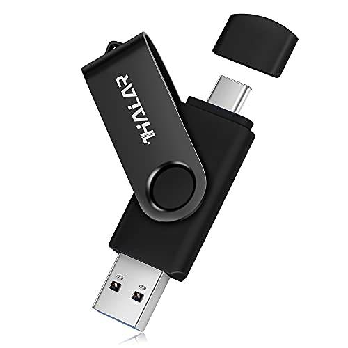 THKAILAR 64GB 128GB 256GB 512GB 타입 C USB 플래시 Drive-2 in 1 썸 드라이브 USB and 타입 C Port-Compatible Mac 프로 노트북 PC 전송 Data(64GB, 블랙)