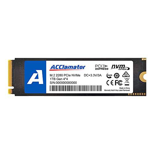 Acclamator 1TB SSD PCIe 4.0 호환가능한 PS5 NVMe 1.4 Read 7000 MB/ s Write 6000 MB/ s M.2 2280 DRAM SLC Cache 3D 낸드 TLC