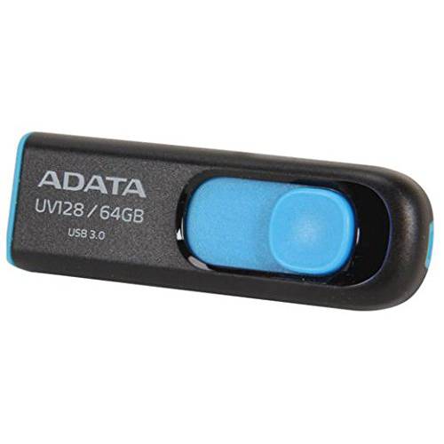 A-Data 메모리 플래시 AUV128-64G-RBE 64GB USB3.0 플래시드라이브 UV128 (R90 W40) 블랙/ 블루 리테일