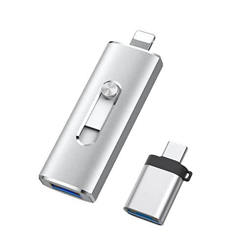 RAOYI 128GB USB 스틱 폰, 3 in 1 USB 3.0 타입 C 플래시드라이브 고속 포토 메모리 스틱 외장 스토리지 썸 드라이브 OTG 스마트폰, 패드, PC, Tablets-Silver