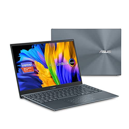ASUS ZenBook 13 OLED Ultra-Slim 노트북, 13.3” OLED FHD NanoEdge 베젤 디스플레이, AMD 라이젠 5 5500U, 8GB LPDDR4X 램, 512GB PCIe SSD, NumberPad, Wi-Fi 5, 윈도우 11 홈, 소나무 그레이, UM325UA-DH51