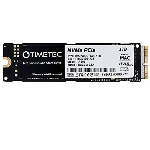 Timetec 1TB MAC SSD NVMe PCIe Gen3x4 3D 낸드 TLC Read Up to 1, 900MB/ s 호환가능한 애플 맥북 에어 (2013-2015, 2017), 맥북 프로 (2013-2015), 아이맥 (2013-2019), Mac 프로 (2013), Mac 미니 (2014)