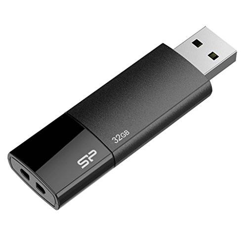 실리콘 파워 32GB USB 2.0 플래시드라이브 썸 드라이브 메모리 스틱 U05 USB 2.0 캡리스 디자인 블랙 (SU032GBUF2U05V1KAB)