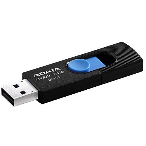 ADATA UV320 USB 3.1 64 GB 퀵 슬라이드 캡리스 플래시드라이브 블랙 (AUV320-64G-RBKBL)