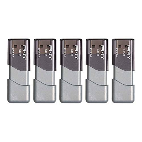 PNY 64GB 터보 Attache 3 USB 3.0 플래시드라이브 5-Pack