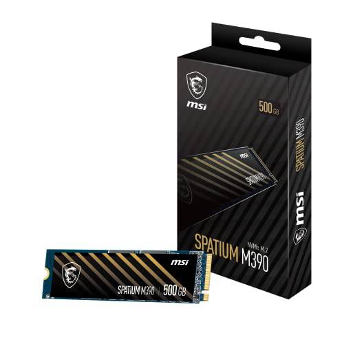 MSI SPATIUM M390 NVMe M.2 500GB 내장 게이밍 SSD PCIe Gen3 up to 3300MB/ s 3D 낸드 Up to 1200 TBW