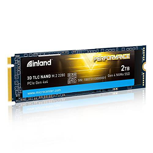 Inland 퍼포먼스 2TB SSD PCIe 세대 4.0 NVMe 4 x4 M.2 2280 TLC 3D 낸드 내장 SSD, R/ W 스피드 up to 5000MB/ s and 4300MB/ S, 3600 TBW