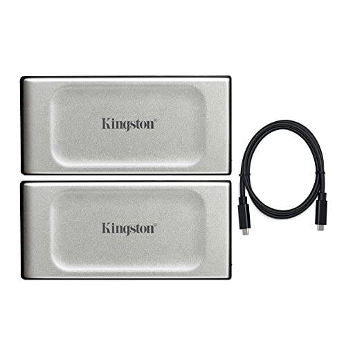 Kingston XS2000 2TB 고성능 휴대용 외장 SSD (2-Pack) Koah 프로 썬더볼트 USB-C 케이블 번들,묶음 (3 아이템)