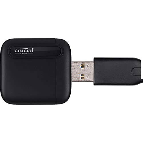 Crucial X6 4TB 휴대용 SSD  up to 800MB/ s  USB 3.2  USB-C - CT4000X6 SSD9+  USB-C to USB-A 어댑터  CT USBCF USBAMAD
