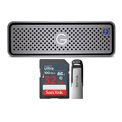 SanDisk 프로페셔널 6TB G-Drive 프로 썬더볼트 3 외장 HDD (스페이스 그레이) 32GB 스토리지 번들,묶음 (3 아이템)