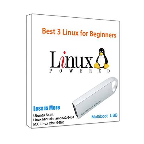 32GB 4IN1 부트Able 리눅스 USB 드라이브 Ubuntu 20.04, 리눅스 민트 20.3/ 19.3 64/ 32bit, MX 리눅스 21 | Best distros  초보자 | 부트 수리 | MULTIBOOT USB