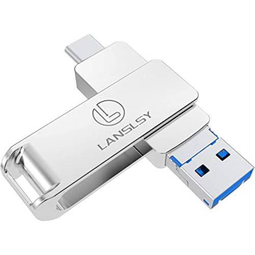 LANSLSY USB C 플래시드라이브 128GB 메모리 스틱 USB 3.0 타입 C 플래시드라이브 3 in 1 OTG USB-C 썸 드라이브 고속 안드로이드 휴대폰, PC, 태블릿, 태블릿PC, Mac, USB-C 스마트 폰 데이터 전송