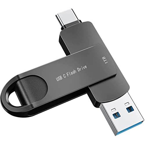 USB C 플래시드라이브 1TB 3 in 1 듀얼 USB C 썸 드라이브 맥북 안드로이드 휴대폰 포토 스틱 외장 날짜 스토리지 컴퓨터 and PC