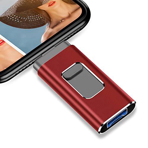 아이폰 플래시드라이브 포토 스틱, USB 3.0 메모리 스틱 포토, 1TB 포토 스틱 썸 DriveCompatible withfor 아이폰/ PC/ iPad(1000GBRED)