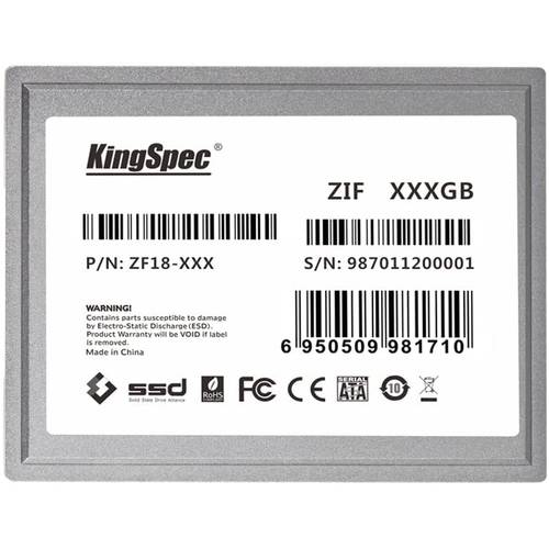 256GB KingSpec 1.8-inch ZIF 40-pin SSD 솔리드 State 디스크 SMI 컨트롤러 (MLC)